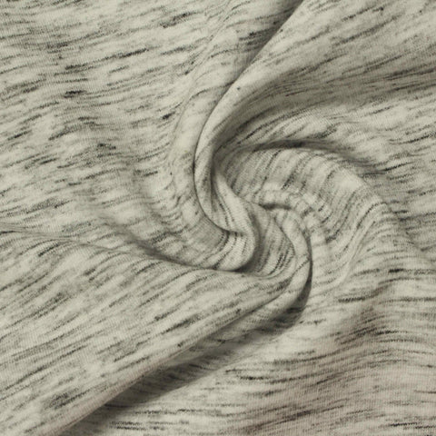 Brushed Polyester Viscose Stretch French Terry Fabric, 245 gsm, 160 cm — Grey
