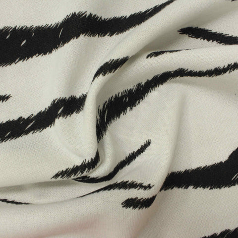 Black Zebra French Terry, Polyester