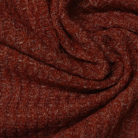 Red Marl Waffle Knit, Poly-Viscose
