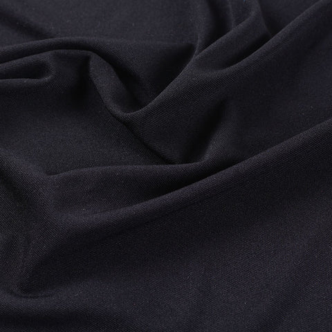 Polyester Stretch Jersey Knit Fabric, 154 gsm, 160 cm — Black