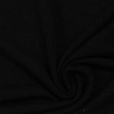 Brushed Polyester Stretch Knit Fabric, 190 gsm, 155 cm — Black — photo 3