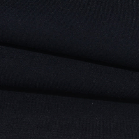 Viscose Nylon Stretch Ponte Knit Fabric, 380 gsm, 165 cm — Black