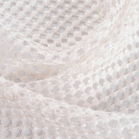 Plaid 100% Polyester Knit Fabric, 294 gsm, 130 cm — White