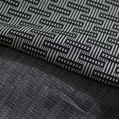 Black Geometric Jacquard, Poly-Viscose, 150 cm, ref EF-4583