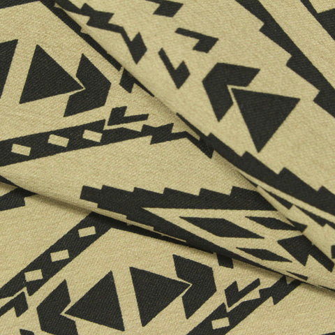 Black Geometric Bengaline, Viscose-Nylon, 270 gsm