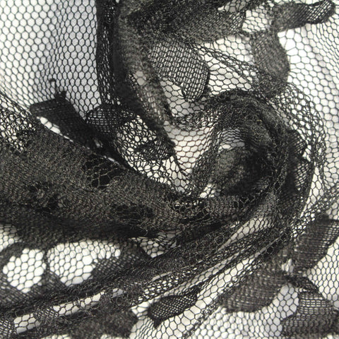 Black Floral Lace, Nylon, 140 cm, ref EF-243121