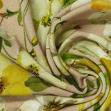 Yellow Floral Jersey Knit, Viscose — photo 3