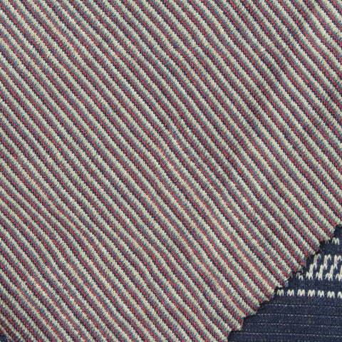 Blue Geometric Interlock Knit, Poly-Viscose, 285 gsm