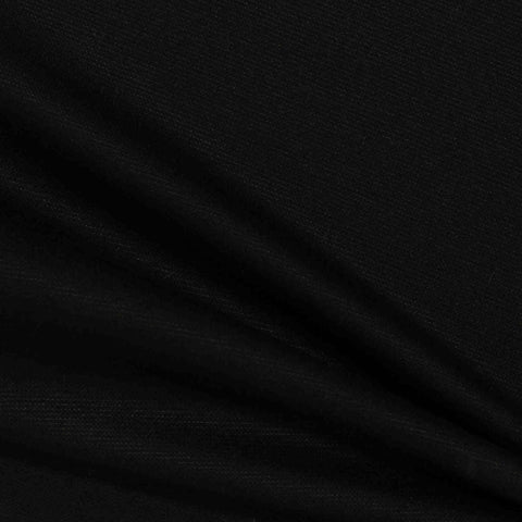Washed Polyester Nylon Stretch Interlock Knit Fabric, 274 gsm, 155 cm — Black