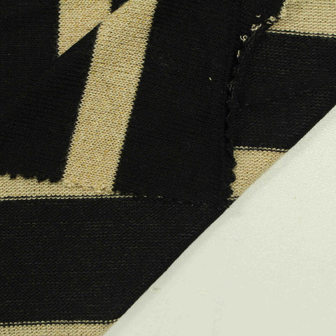 Black Vertical-Stripe Jersey Knit, Viscose, 155 gsm