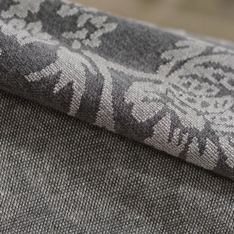 Grey Tone-on-Tone Floral Jacquard, Poly-Cotton, 235 gsm