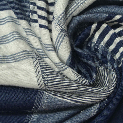 White Plaid Jacquard, Poly-Viscose