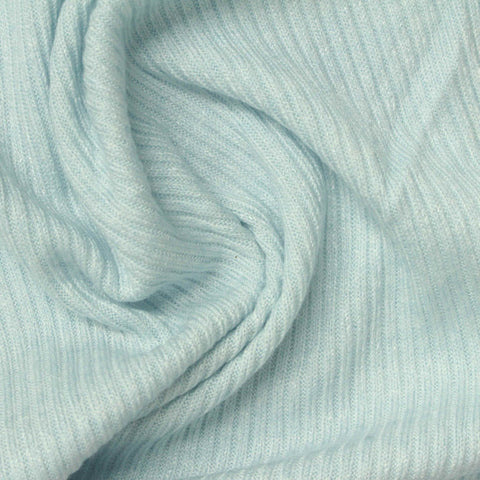 Viscose Nylon Blend Rib Knit Fabric, 215 gsm, 160 cm — Blue