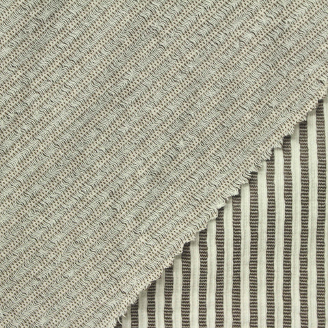 Dark Grey Stripes Jersey Knit, Cotton-Poly, 230 gsm