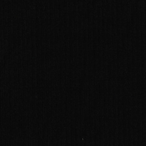 Polyester Viscose Stretch Rib Knit Fabric, 200 gsm, 170 cm — Black
