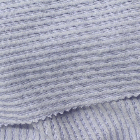 Brushed Polyester Viscose Stretch Rib Knit Fabric, 237 gsm, 160 cm — White