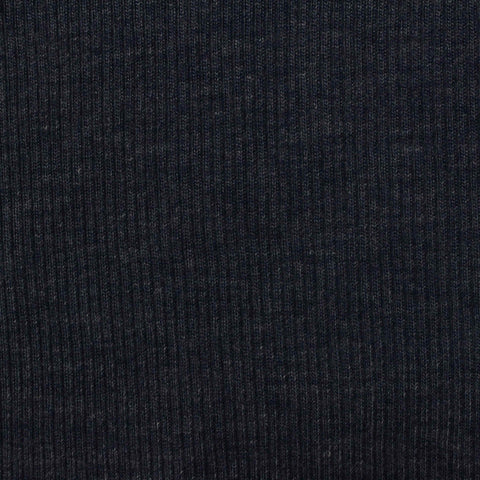 Dark Navy Heather Rib Knit, Poly-Viscose