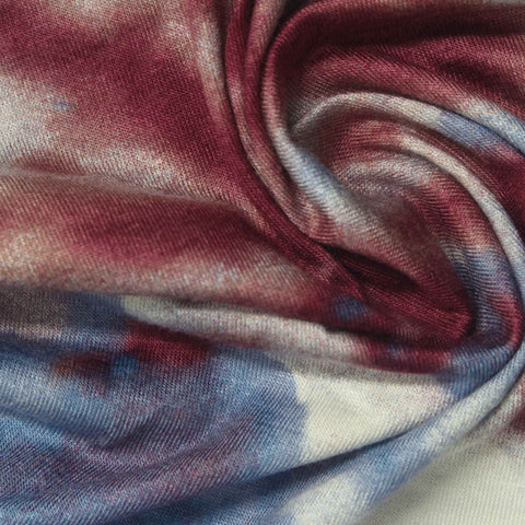 Red Abstract Jersey Knit, Viscose, 130 gsm