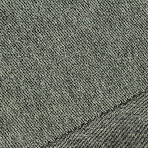 Grey-Green Marl Scuba Knit, Cotton-Poly