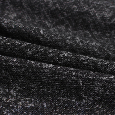 Black Marl Chunky Knit, Viscose-Poly, 152 gsm