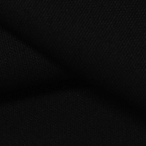 Brushed Polyester Stretch Piqué Knit Fabric, 220 gsm — Black, ref EF-232406