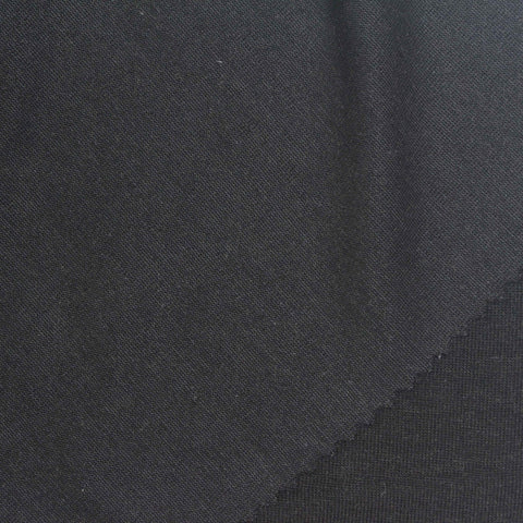 Tencel Lyocell Wool Stretch Jersey Knit Fabric, 140 gsm, 155 cm — Black, ref EF-273638
