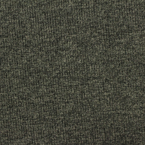 Dark Grey Heathered-Marl Rib Knit, Poly-Cotton, 360 gsm