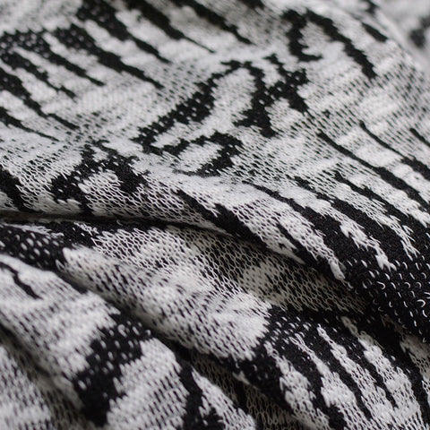 Black Geometric Chunky Knit, Polyester, 220 gsm
