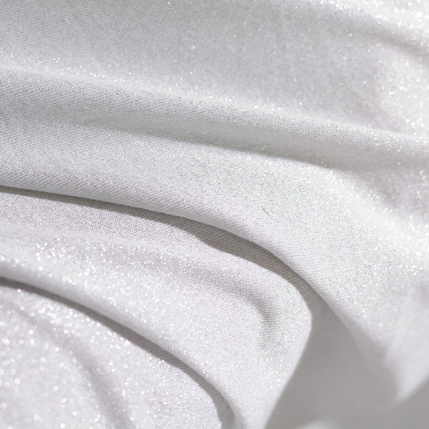 Polyester Metallic Stretch Chunky Knit Fabric, 176 gsm, 153 cm — Grey