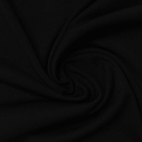100% Polyester ITY Knit Fabric, 240 gsm, 145 cm — Black