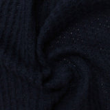 Dark Blue Tone-on-Tone Waffle Knit, Viscose-Poly — photo 3