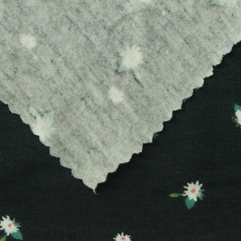 White Flowers Jersey Knit, Cotton, 160 gsm