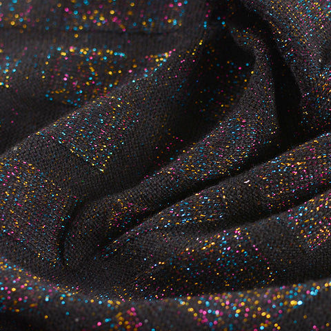 Black Grid Rib Knit