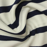 Navy Horizontal-Stripe Ponte Knit, Poly-Viscose — photo 3
