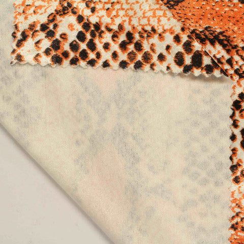 Orange Snakeskin Knit, Polyester