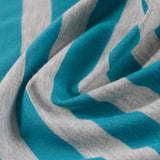 Teal Vertical-Stripe Jersey Knit, Poly-Cotton — photo 3