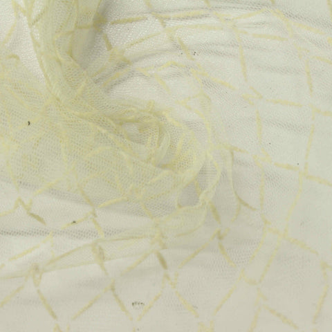 Cream Tone-on-Tone Diamond Jacquard, Polyester, 23 gsm