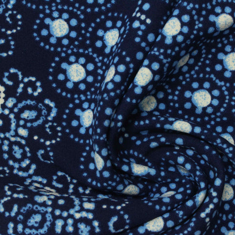 Blue Dots Scuba Knit, Polyester