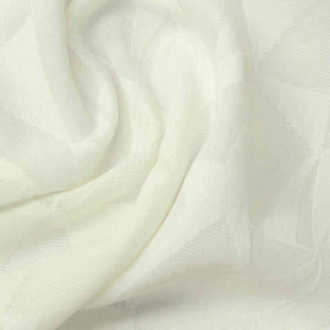 White Tone-on-Tone Interlock Knit, Polyester, 145 gsm