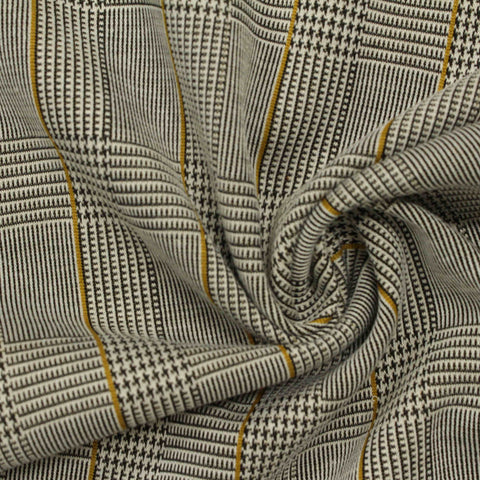 Black Plaid Jacquard, Polyester, 260 gsm, 160 cm, ref EF-210568