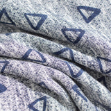 Dark Blue Triangles French Terry, Cotton — photo 3