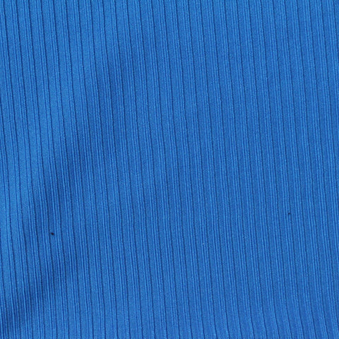 Polyester Stretch Rib Knit Fabric, 230 gsm, 145 cm — Blue