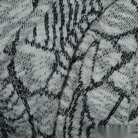 Cotton Polyester Metallic Chunky Knit Fabric, 220 gsm, 152 cm — Grey