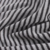 Black Vertical-Stripe Rib Knit, Viscose — photo 3