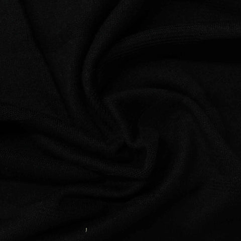 Polyester Viscose Chunky Knit Fabric, 205 gsm, 170 cm — Black
