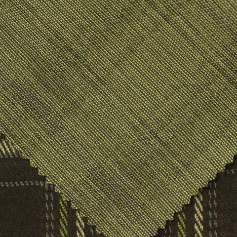 Dark Brown Plaid Interlock Knit, Polyester, 345 gsm
