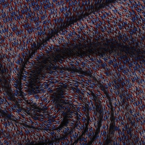 Red Heathered-Marl Jersey Knit, Polyester, 170 gsm