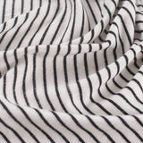 Black Horizontal-Stripe Jersey Knit, Viscose — photo 3