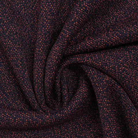 Navy Marl Scuba Knit, Poly-Viscose, 389 gsm