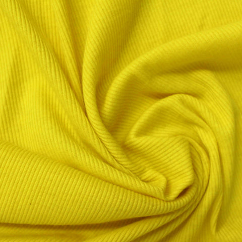 Yellow Grid Rib Knit, Poly-Cotton